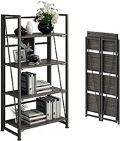 No-Assembly Folding Bookshelf Storage Shelves