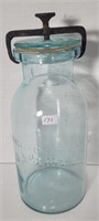 HAMILTON GLASS WORKS CLAMP JAR QT