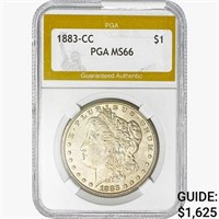 1883-CC Morgan Silver Dollar PGA MS66