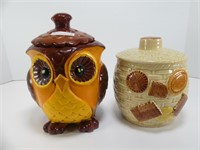 OWL & COOKIE DECORATED COOKIE JARS