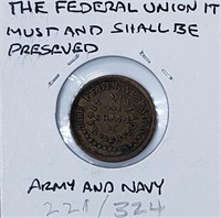 Civil War Token - "Federal Union It Must and Shall