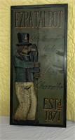 Exra Talbot 4'x23" Hand Painted 3d Wood Sign