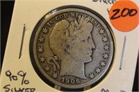 1906-P Barber Silver Half Dollar