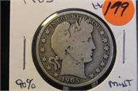 1905-P Barber Silver Half Dollar