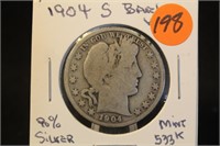 1904-S Barber Silver Half Dollar