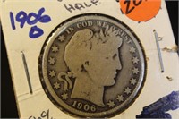 1906-O Barber Silver Half Dollar