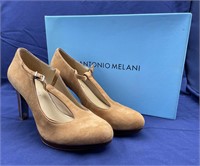 Brown Suede Antonio Melani Heels Sz 8M