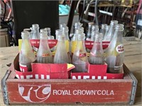 Royal Crown Cola Crate & 24 Misc NEHI Bottles
