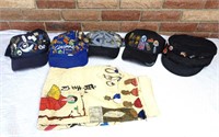 HUGE LOT OF VINTAGE PINS ON HATS AND MORE