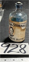 Antique Mrs Stewart Liquid Bluing Bottle