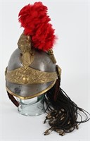 EARLY FRENCH DRAGOON HELMET W BRAIDED COMB