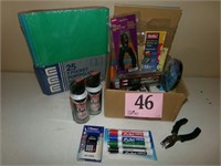 BOX LOT OF OFFICE SUPPLIES