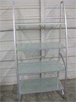 68" Tall Glass & Metal Shelf