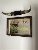 Budweiser advertising mirror and horn mount