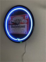 Budweiser neon clock, light works, clock doesnt