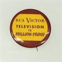 RCA VICTOR TELEVISION PINBACK BUTTON