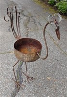 Metal Lawn Ornament Bird Planter 42" x 12"