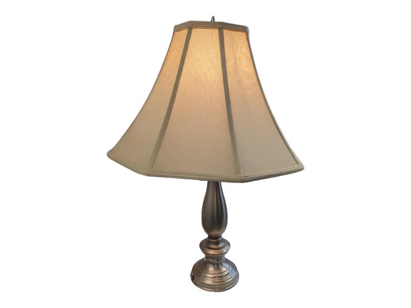 Silver Table Lamp with Bulb