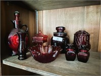 Lot of Ruby Red Glassware