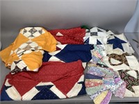 Various Quilting Squares and Unfinished Quilt