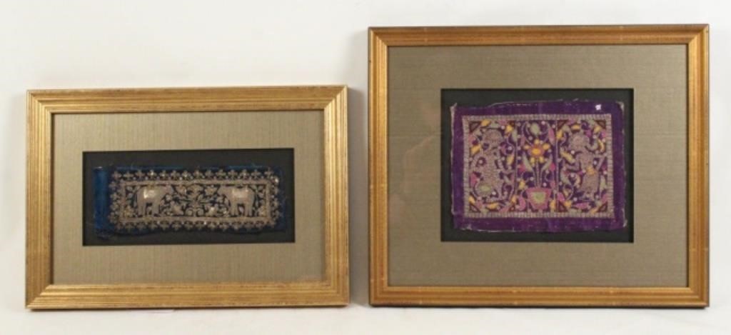 (2) Middle Eastern Silver Gilt Embroideries