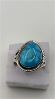 Blue Ridge Turquoise Sterling Ring Size 10