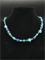 Vintage Turquoise & Lapis Necklace 20"