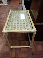 Glass top side table