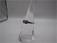 Size 6.5 Sterling Silver Ring w/ Blue Stone