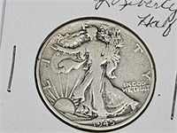 1945 Silver Walking Liberty Half Dollar Coin