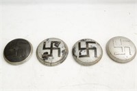 Set of Four Third Reich Swastika Hubcaps