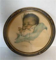 BESSIE PEASE GUTMANN PRINT IN OVAL FRAME