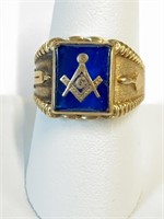 10K Vintage Men's Masonic Ring Size 9,   5.5 grams