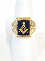 10K(?) Vintage Men's Masonic Ring Size 9,  5.0gr