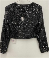 LADY CL WOMEN'S CROPPED SEQUIN CARDIGAN SIZE