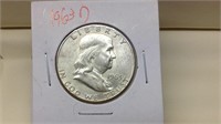 OF) 1963 D franklin half dollar