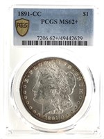 1891-CC Morgan Dollar PCGS MS62+