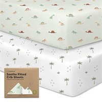 2-Pack Organic Crib Sheets for Boys, Girls -