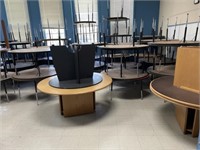 School Surplus Room - Rows of Round Tables