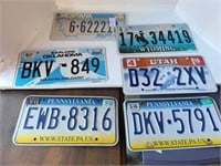 Assortment of licenses plates