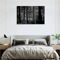 Black and White Wall Art Forest Canvas