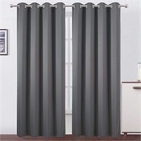 LEMOMO Grey Blackout Curtains/52 x 108 Inch/Set of