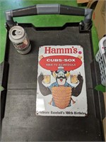 New Tin Hamms Cubs-Sox Beer Sign