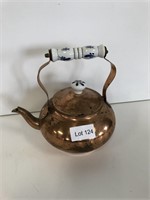 Copper Tea Pot with Porcelain Handle