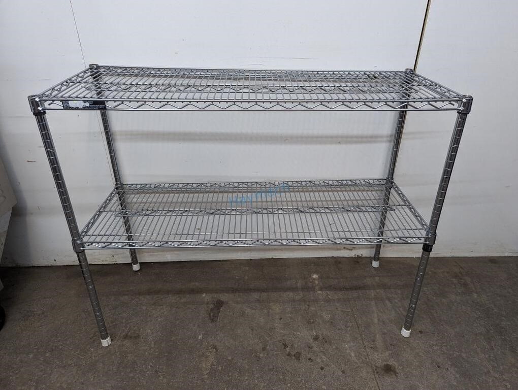 2-TIER CHROME WIRE SHELF, 48" X 18" X 37.5"