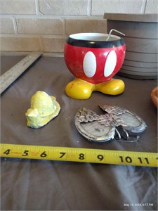 Mickey mouse flower pot, clay flower pots, misc