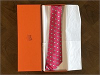 Hermes Rabit Motif Silk Necktie W/ Box