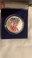 1999 Colored Silver Eagle in Case Nice!