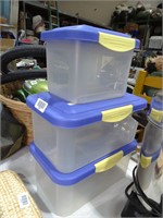 3 Stackable Storage Tubs