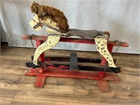 Vintage Painted Wooden Rocking Horse Wear